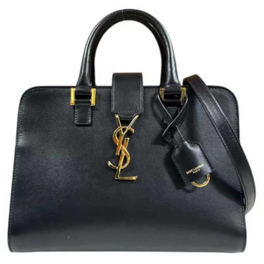 Saint Laurent Baby Cabas Shoulder Bag Leather Black